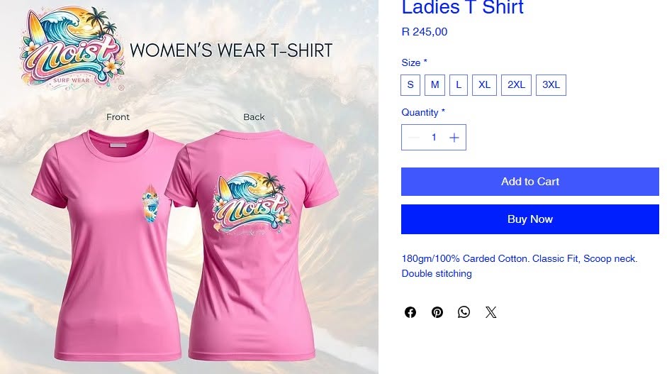 Pink MOIST ladies T-shirt