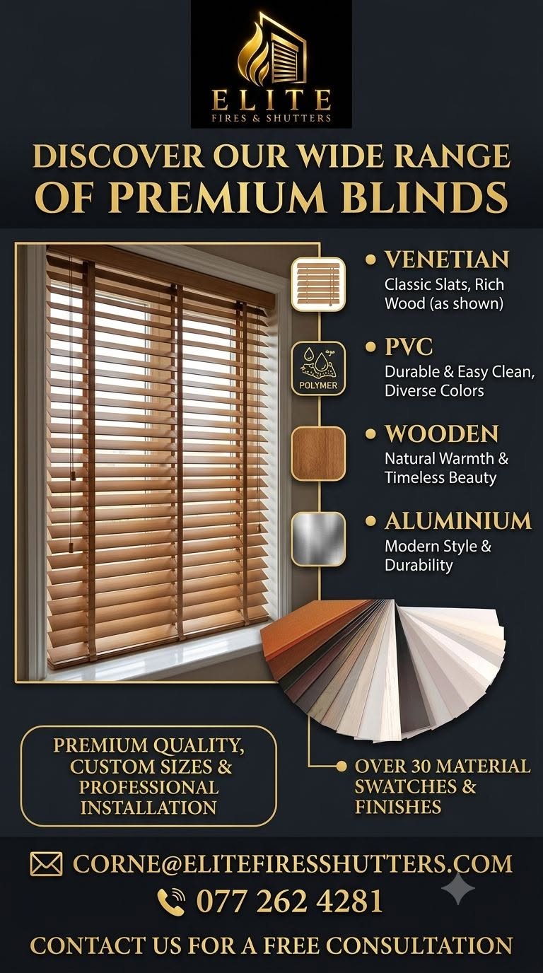 Elite Fires and Shutters pamphlet